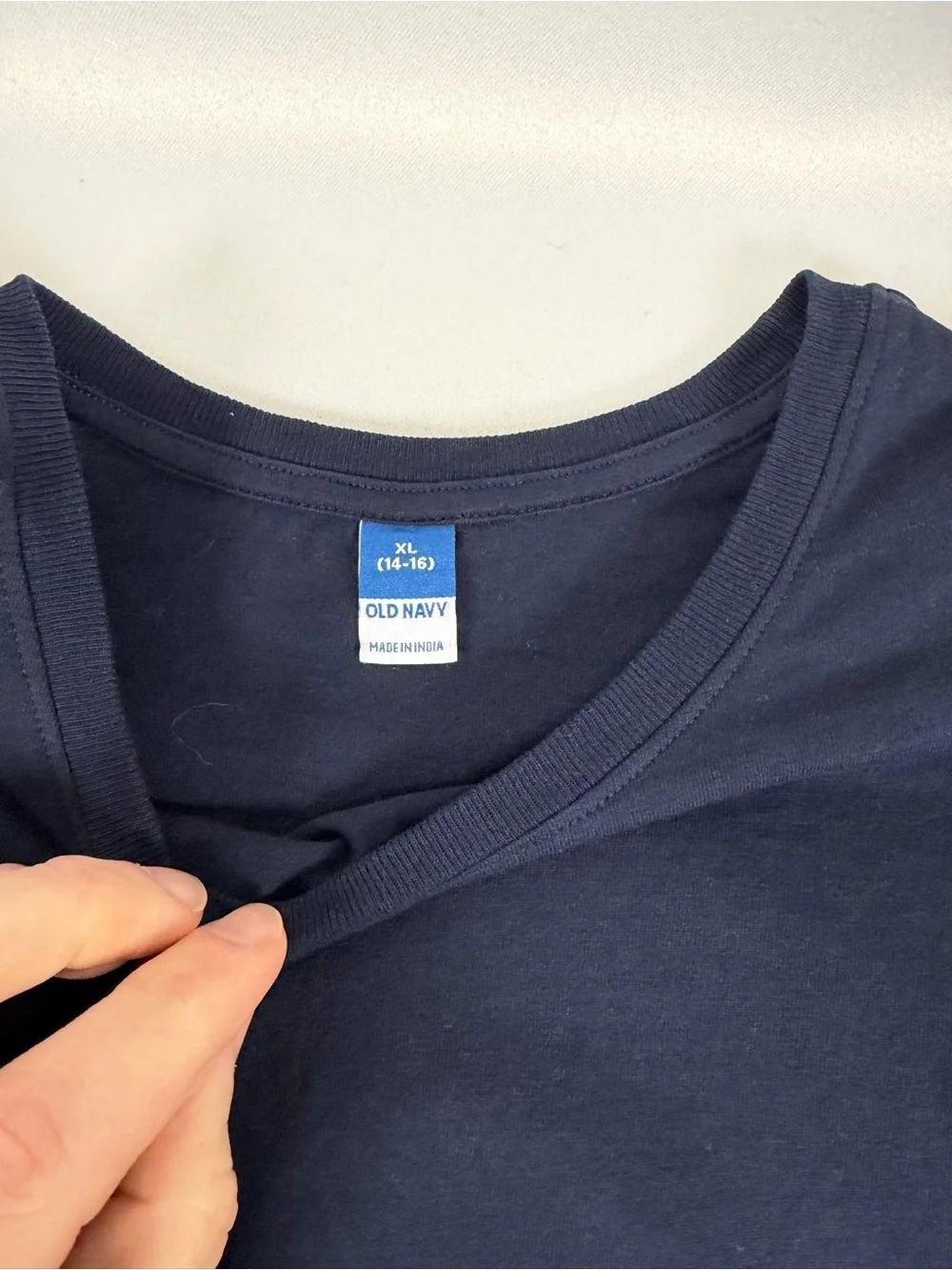 Old Navy Girls Navy Eyelet Flutter‑Sleeve Tee | Size XL